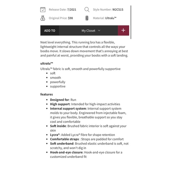 Lululemon high support sports bra NWOT 38C - Picture 4 of 13